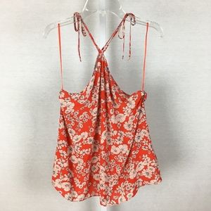 NWT Rebecca Taylor Cherry Blossom silk tie top